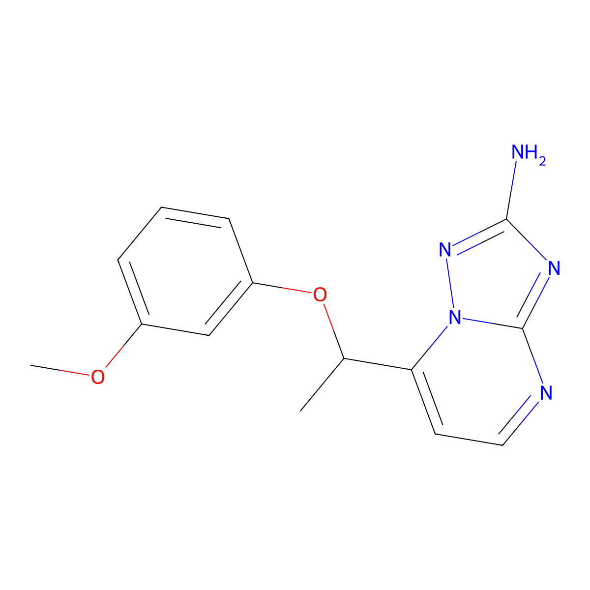 7-[1-(3-Methoxyphenoxy)ethyl]-[1,2,4]triazolo[1,5-a]pyrimidin-2-amine molecular structure, CAS 306979-54-4