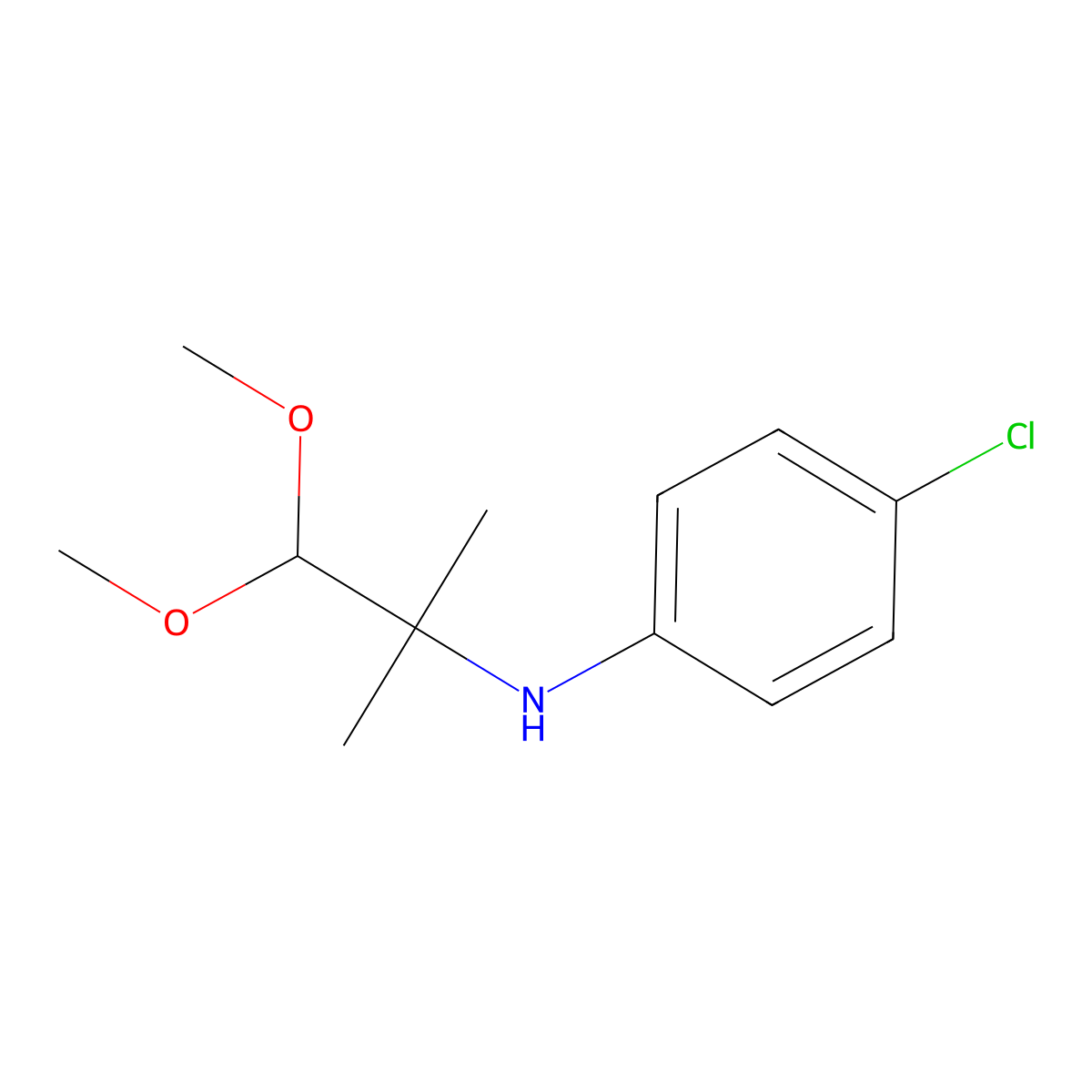 4-chloro-N-(1,1-dimethoxy-2-methylpropan-2-yl)aniline molecular structure, CAS 306979-56-6
