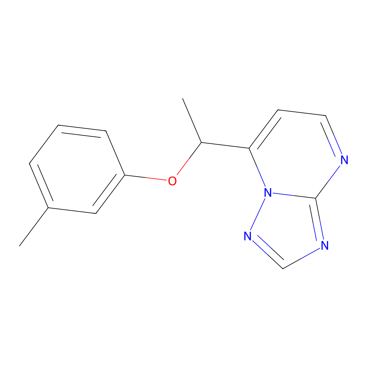 7-[1-(3-Methylphenoxy)ethyl]-[1,2,4]triazolo[1,5-a]pyrimidine molecular structure, CAS 306979-57-7