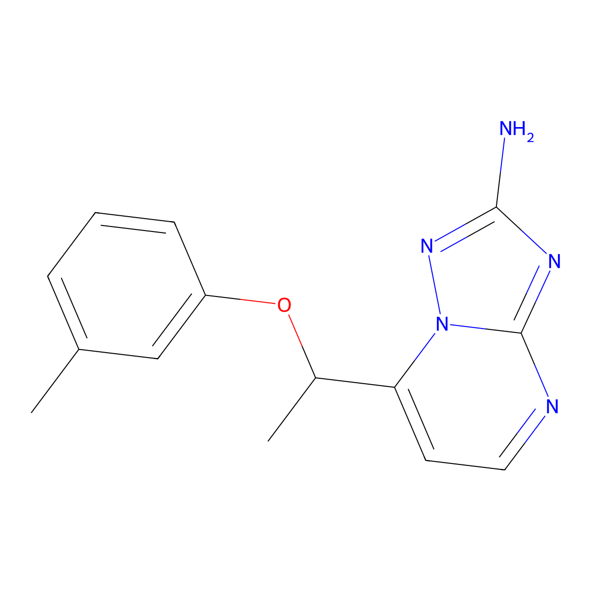 7-[1-(3-Methylphenoxy)ethyl]-[1,2,4]triazolo[1,5-a]pyrimidin-2-amine molecular structure, CAS 306979-61-3