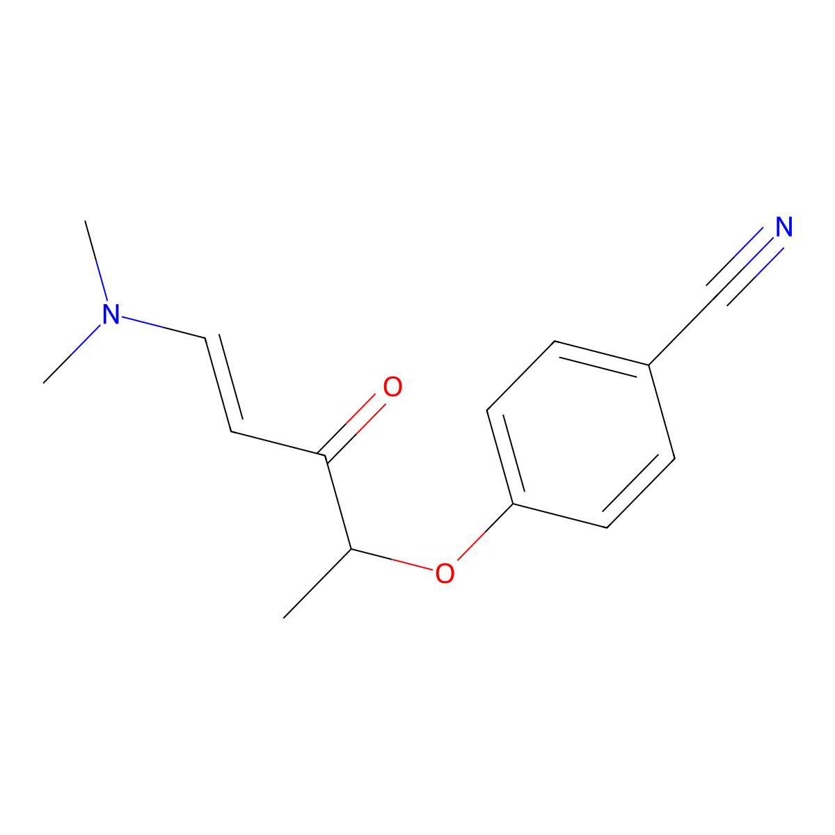 4-[(E)-5-(dimethylamino)-3-oxopent-4-en-2-yl]oxybenzonitrile molecular structure, CAS 306979-63-5