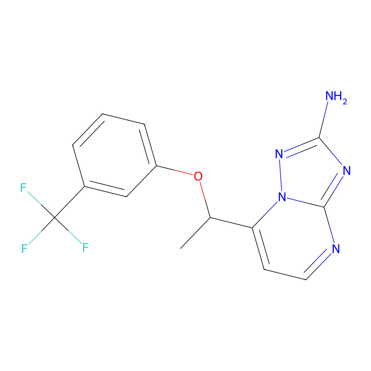 7-{1-[3-(Trifluoromethyl)phenoxy]ethyl}-[1,2,4]triazolo[1,5-a]pyrimidin-2-amine molecular structure, CAS 306979-68-0