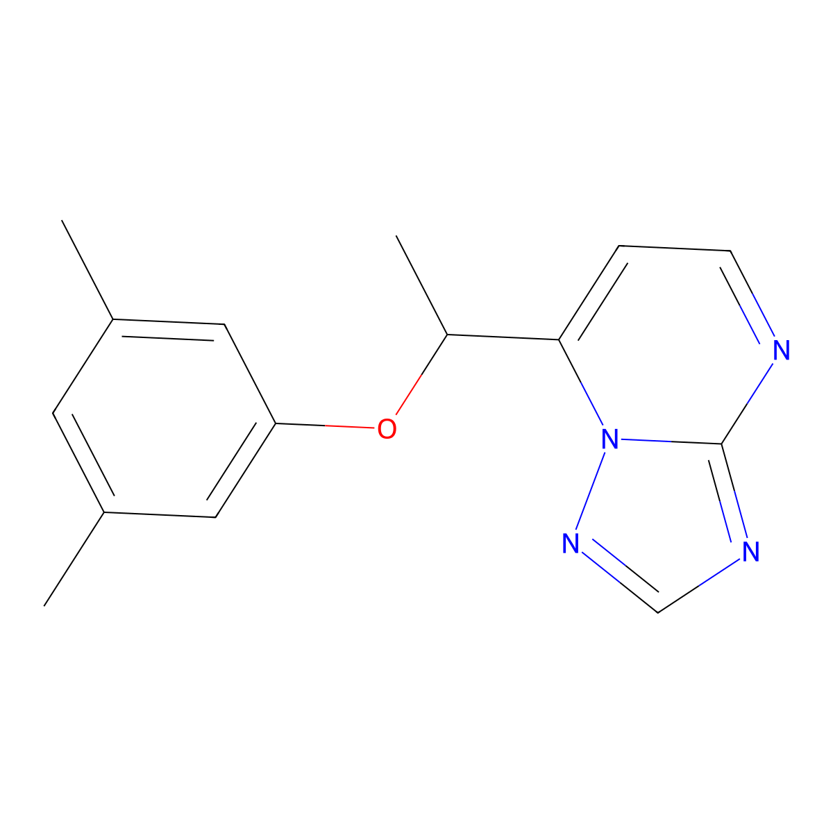 7-[1-(3,5-Dimethylphenoxy)ethyl]-[1,2,4]triazolo[1,5-a]pyrimidine molecular structure, CAS 306979-70-4