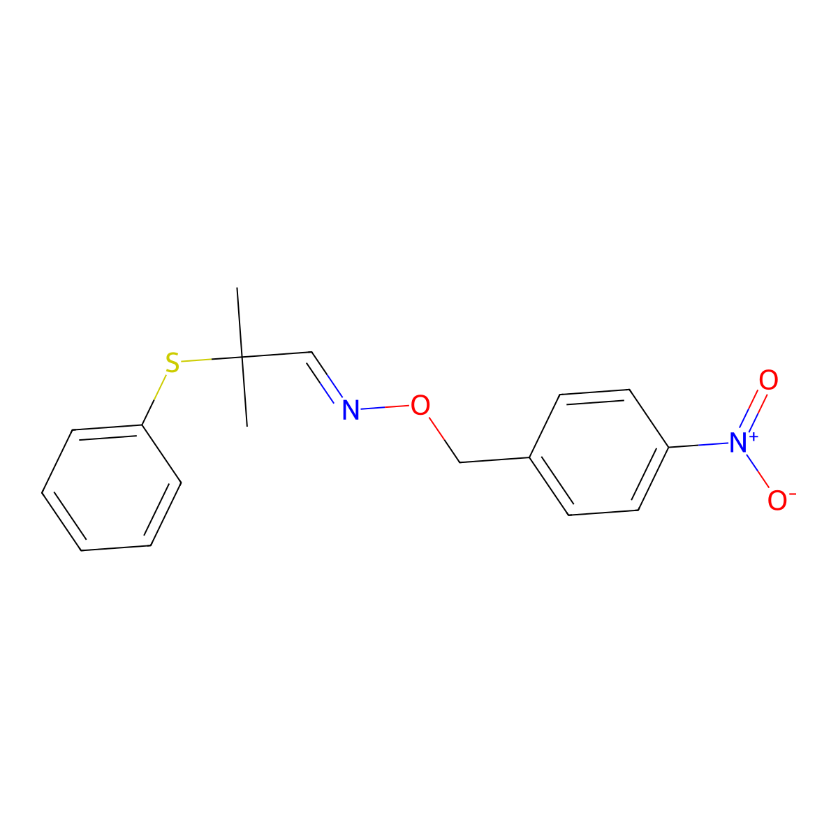 2-methyl-2-(phenylsulfanyl)propanal O-(4-nitrobenzyl)oxime molecular structure, CAS 306979-79-3