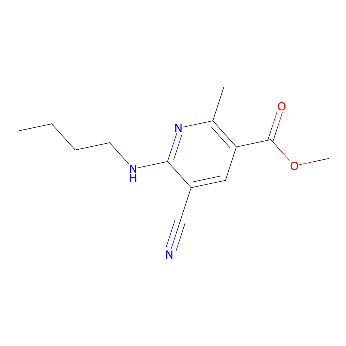 Methyl 6-(butylamino)-5-cyano-2-methylnicotinate molecular structure, CAS 306979-83-9