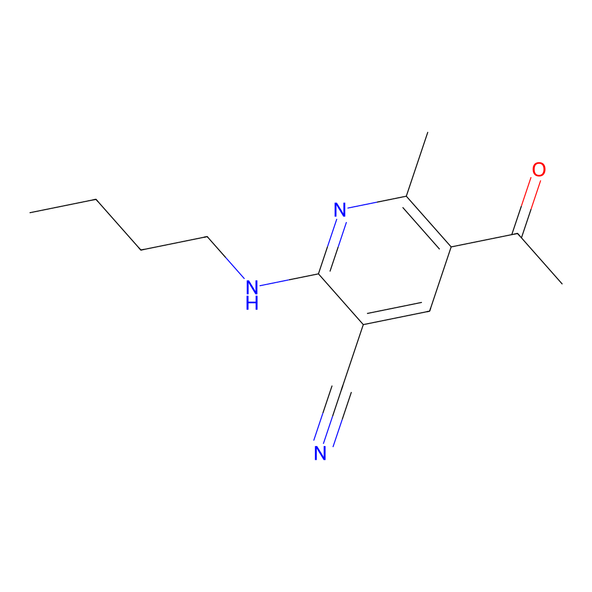 5-Acetyl-2-(butylamino)-6-methylnicotinonitrile molecular structure, CAS 306979-86-2
