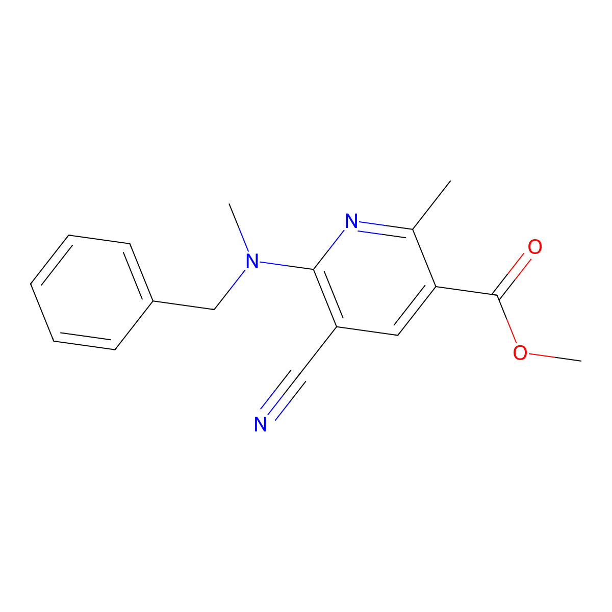 Methyl 6-[benzyl(methyl)amino]-5-cyano-2-methylpyridine-3-carboxylate molecular structure, CAS 306979-95-3