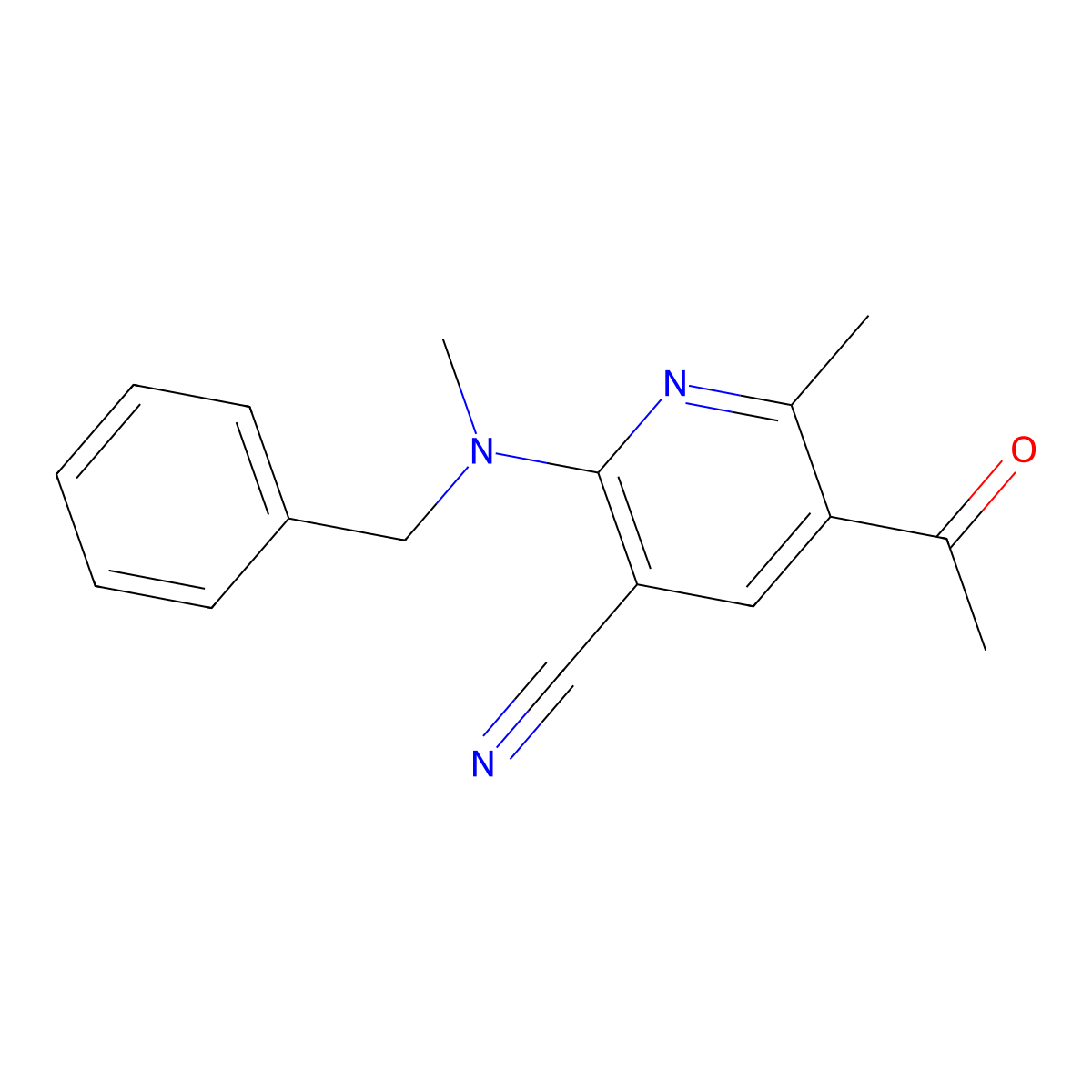 5-Acetyl-2-[benzyl(methyl)amino]-6-methylpyridine-3-carbonitrile molecular structure, CAS 306979-97-5
