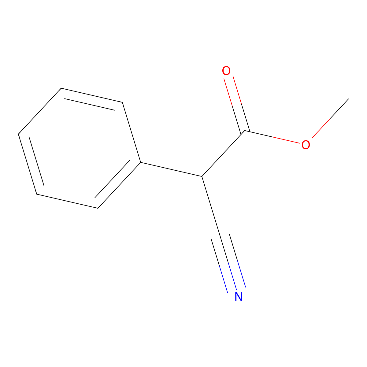 Methyl 2-cyano-2-phenylacetate molecular structure, CAS 30698-30-7