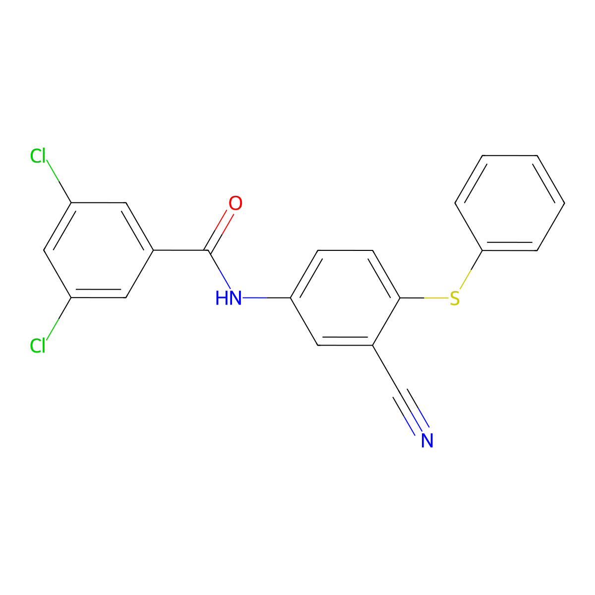 3,5-dichloro-N-[3-cyano-4-(phenylsulfanyl)phenyl]benzenecarboxamide molecular structure, CAS 306980-37-0