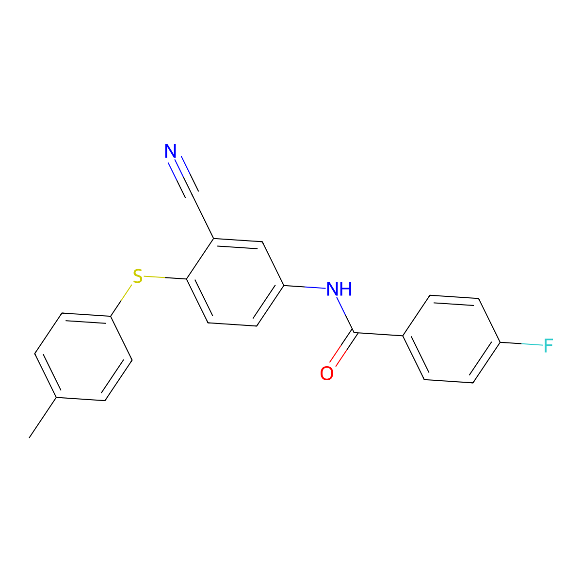 N-[3-cyano-4-[(4-methylphenyl)thio]phenyl]-4-fluorobenzamide molecular structure, CAS 306980-42-7