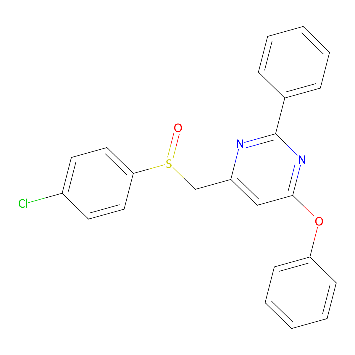 4-[(4-Chlorophenyl)sulfinylmethyl]-6-phenoxy-2-phenylpyrimidine molecular structure, CAS 306980-56-3