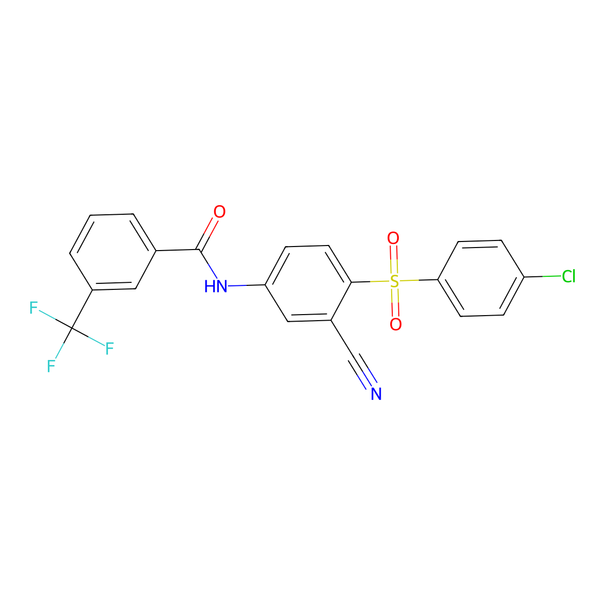 N-{4-[(4-chlorophenyl)sulfonyl]-3-cyanophenyl}-3-(trifluoromethyl)benzenecarboxamide molecular structure, CAS 306980-65-4