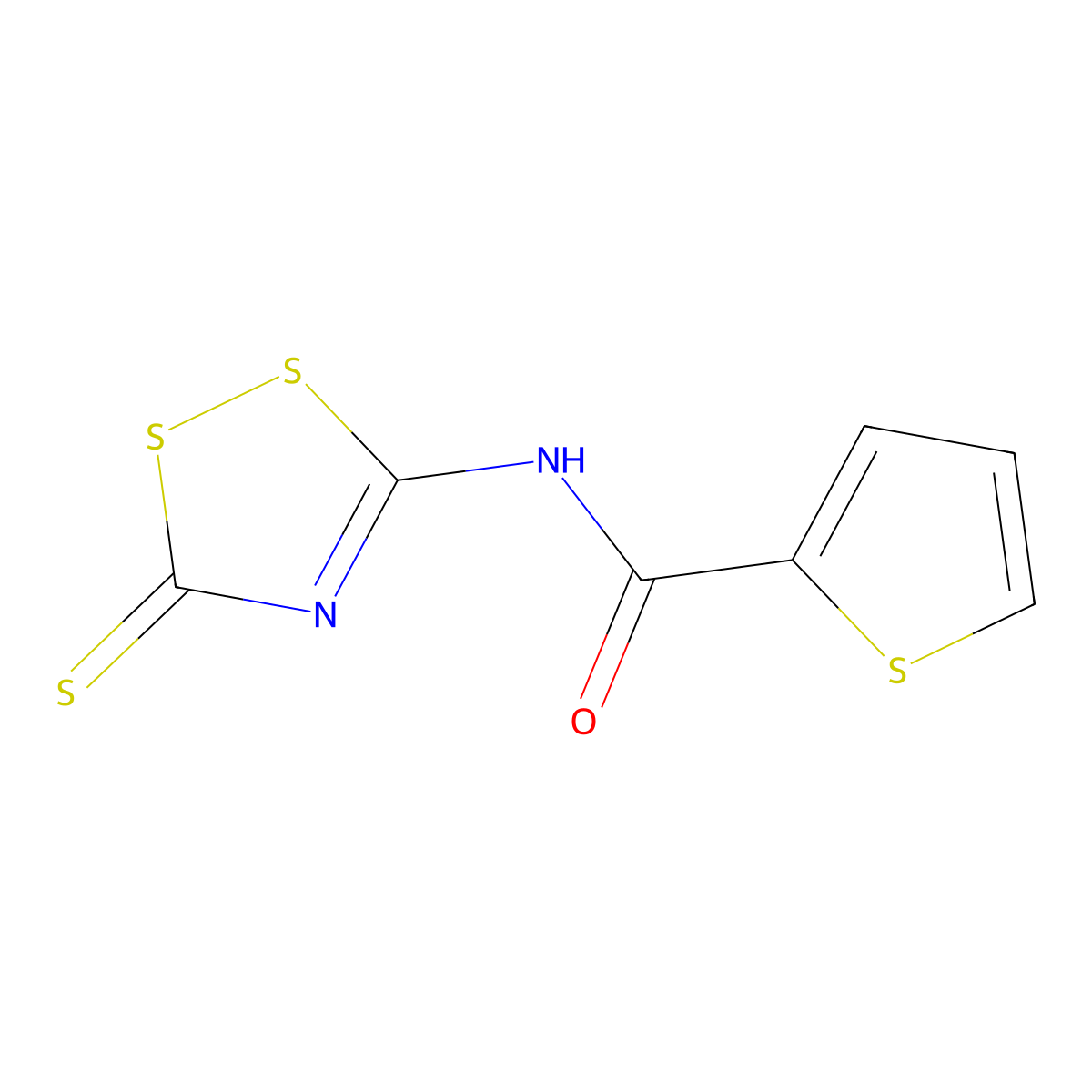 N-(3-Thioxo-3H-1,2,4-dithiazol-5-yl)-2-thiophenecarboxamide molecular structure, CAS 306980-71-2