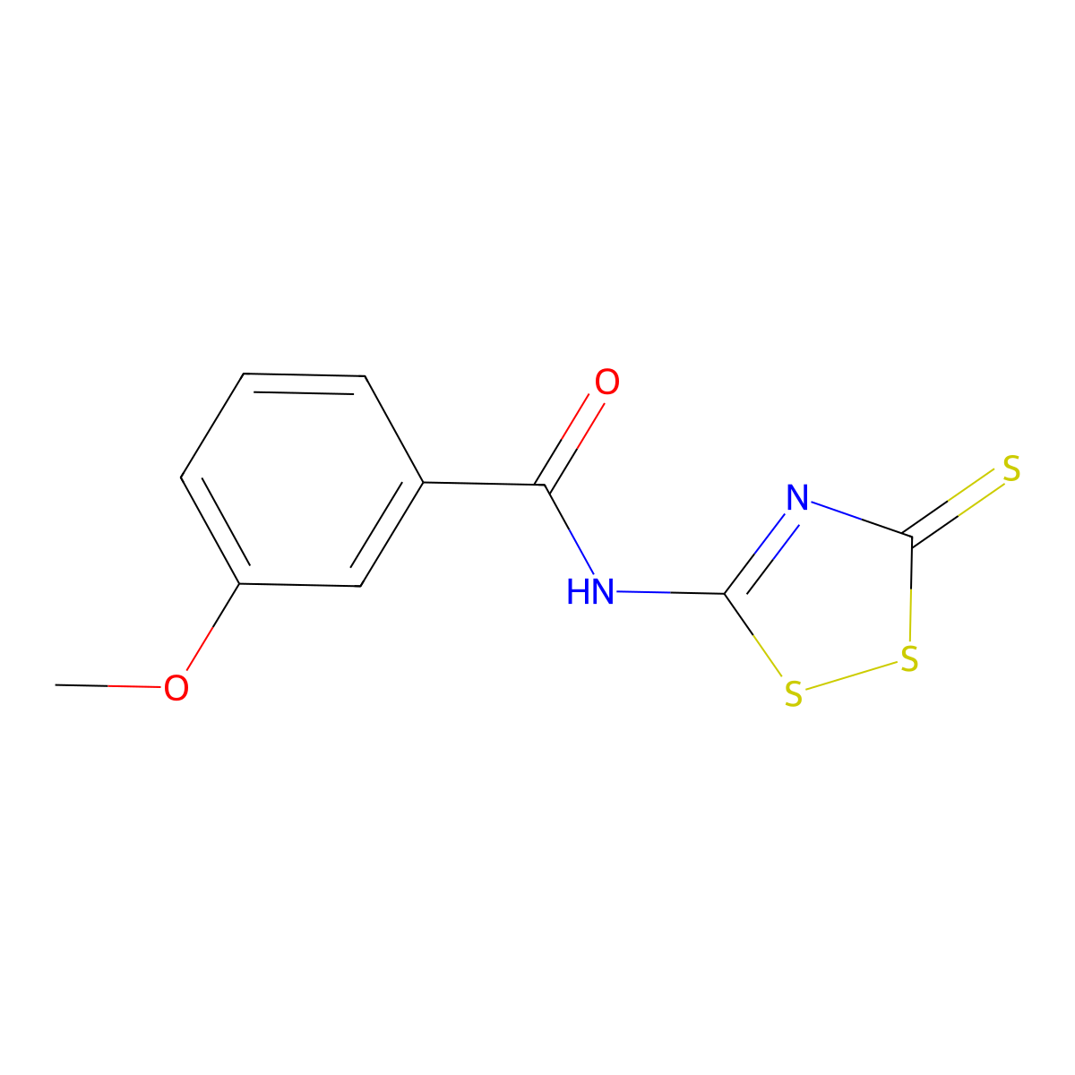3-methoxy-N-(5-sulfanylidene-1,2,4-dithiazol-3-yl)benzamide molecular structure, CAS 306980-77-8