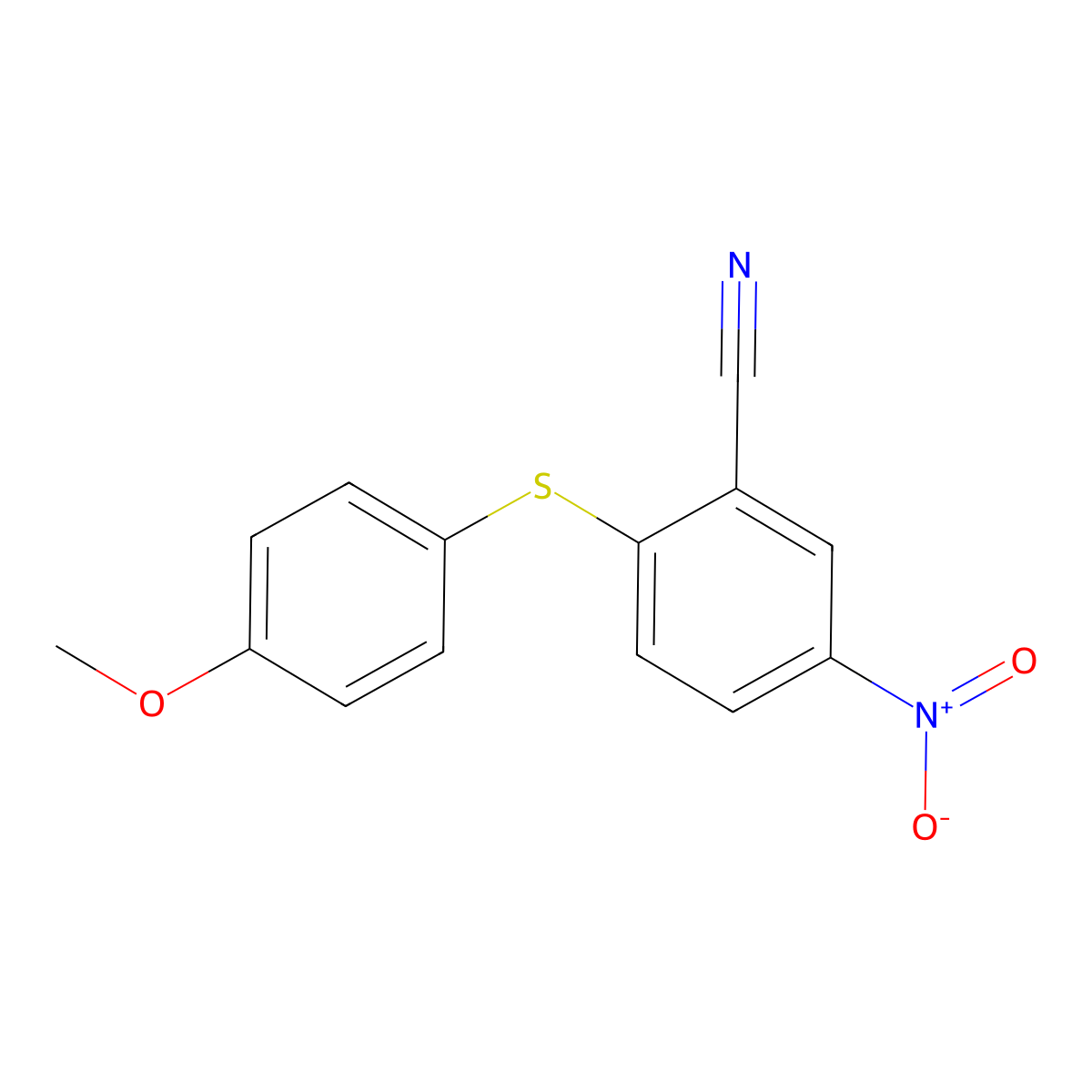 2-[(4-Methoxyphenyl)sulfanyl]-5-nitrobenzenecarbonitrile molecular structure, CAS 306980-91-6