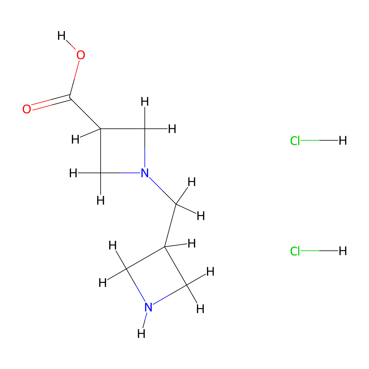 1-[(Azetidin-3-yl)methyl]azetidine-3-carboxylic acid dihydrochloride molecular structure, CAS 3069824-42-3
