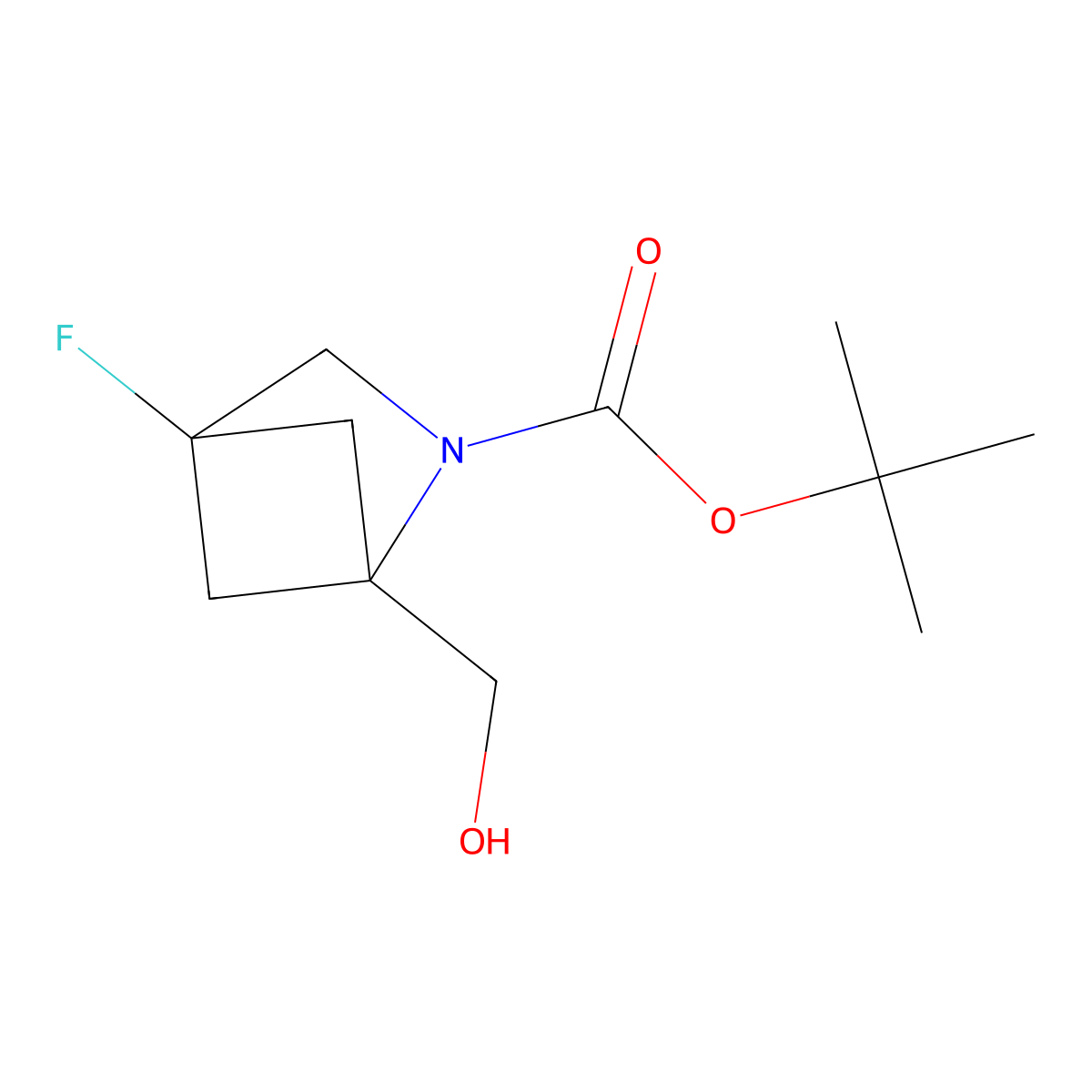 (2-Boc-4-fluoro-2-azabicyclo[2.1.1]hexan-1-yl)methanol molecular structure, CAS 3069834-40-5