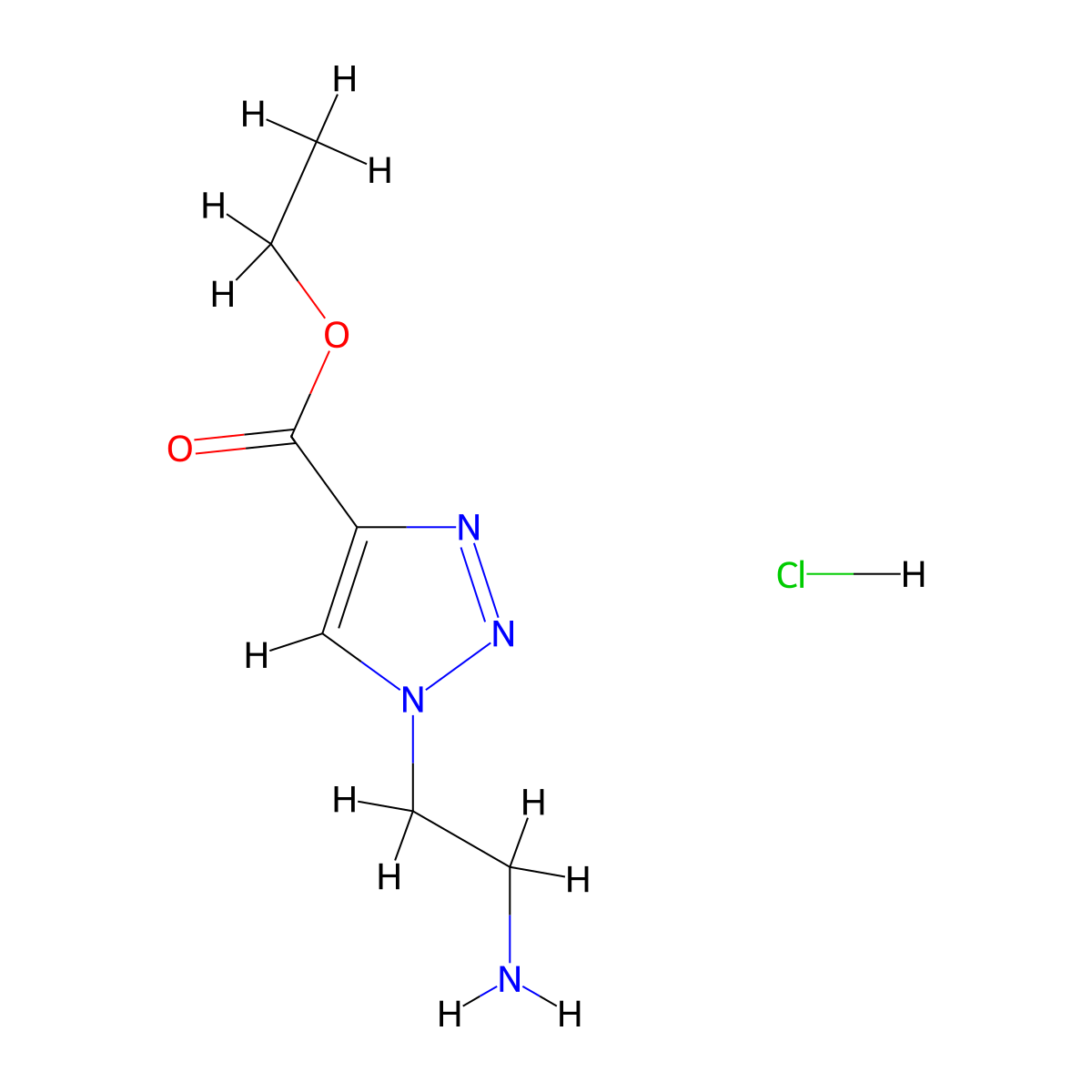 Ethyl 1-(2-Aminoethyl)-1H-1,2,3-triazole-4-carboxylate Hydrochloride molecular structure, CAS 3069869-89-9