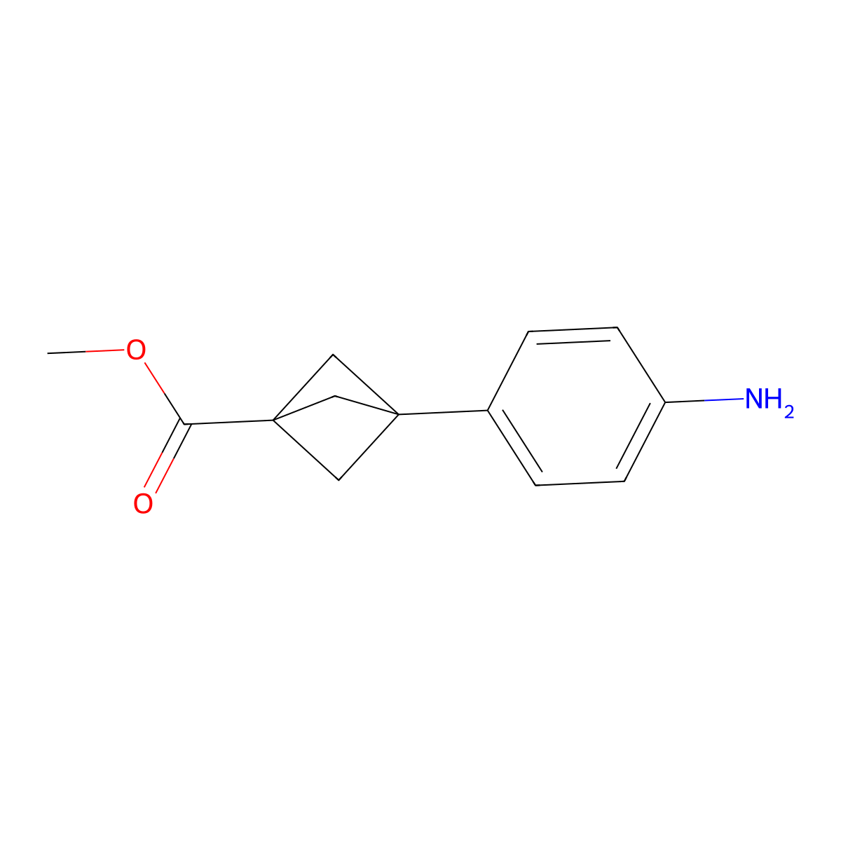 Methyl 3-(4-aminophenyl)bicyclo[1.1.1]pentane-1-carboxylate molecular structure, CAS 3069876-53-2