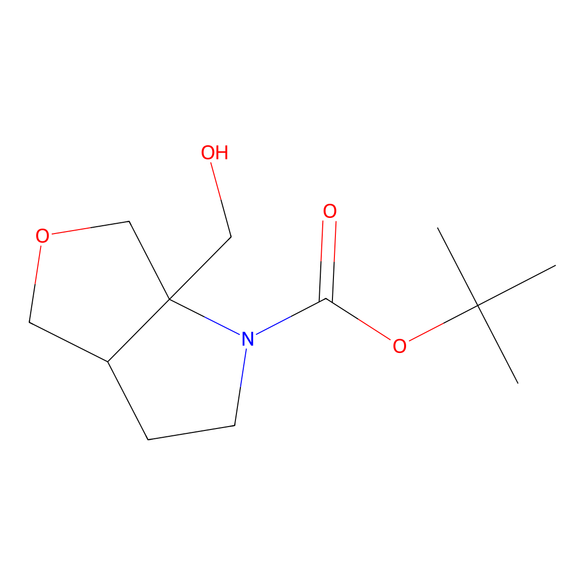 tert-butyl 6a-(hydroxymethyl)-hexahydro-1H-furo[3,4-b]pyrrole-1-carboxylate molecular structure, CAS 3069880-79-8