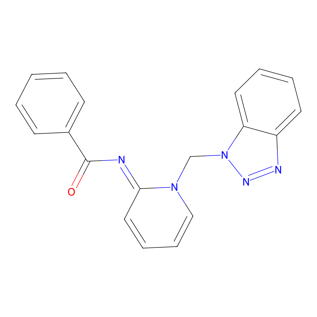 N-[1-(benzotriazol-1-ylmethyl)pyridin-2-ylidene]benzamide molecular structure, CAS 306990-92-1