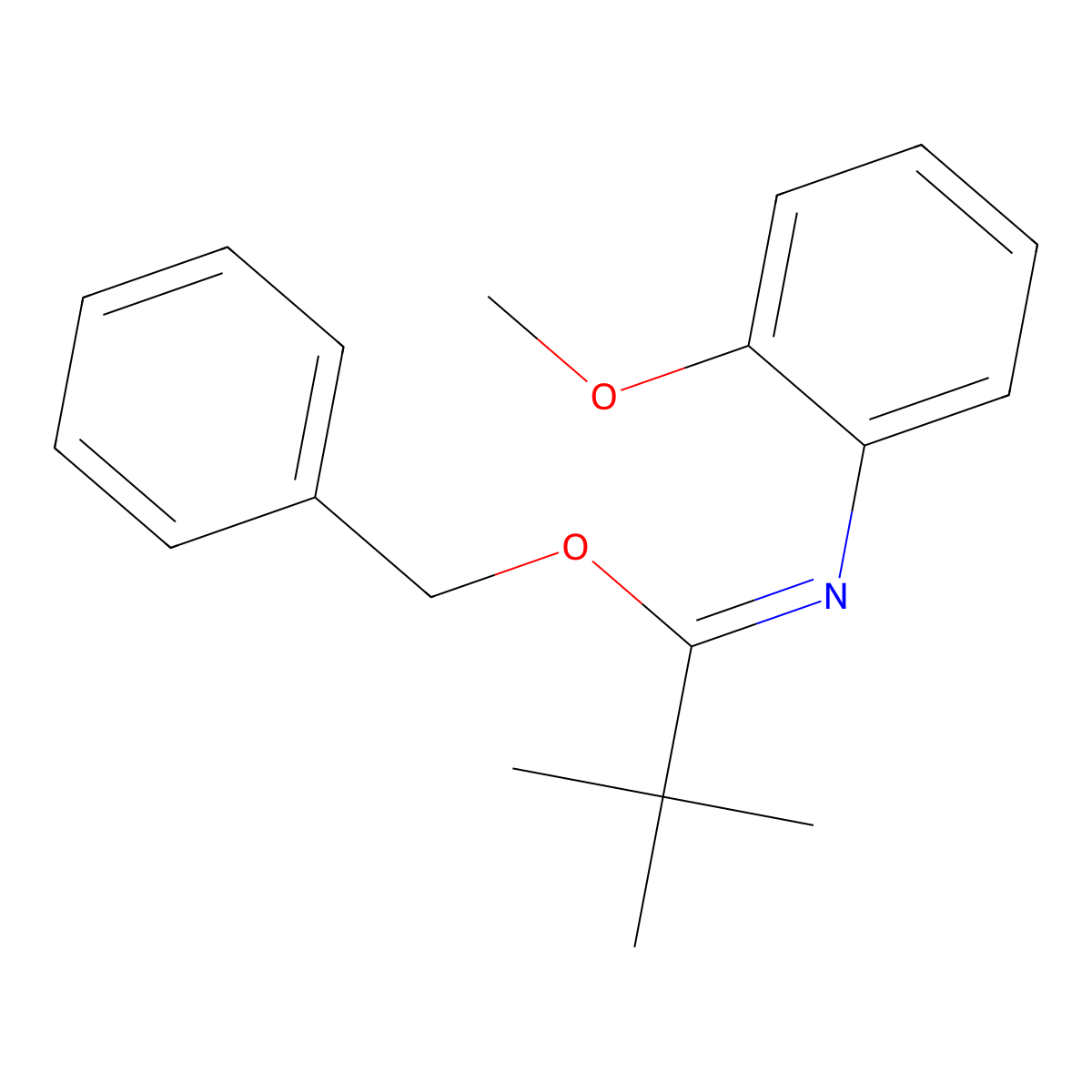 benzyl N-(2-methoxyphenyl)-2,2-dimethylpropanimidate molecular structure, CAS 306992-11-0