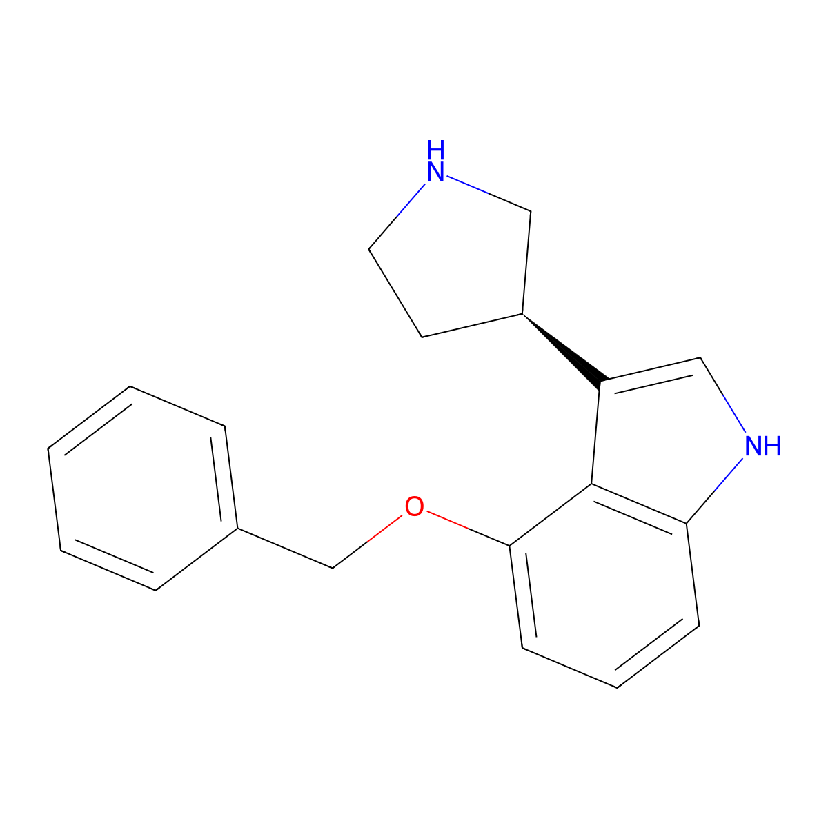 4-(benzyloxy)-3-[(3R)-tetrahydro-1H-pyrrol-3-yl]-1H-indole molecular structure, CAS 3069955-26-3