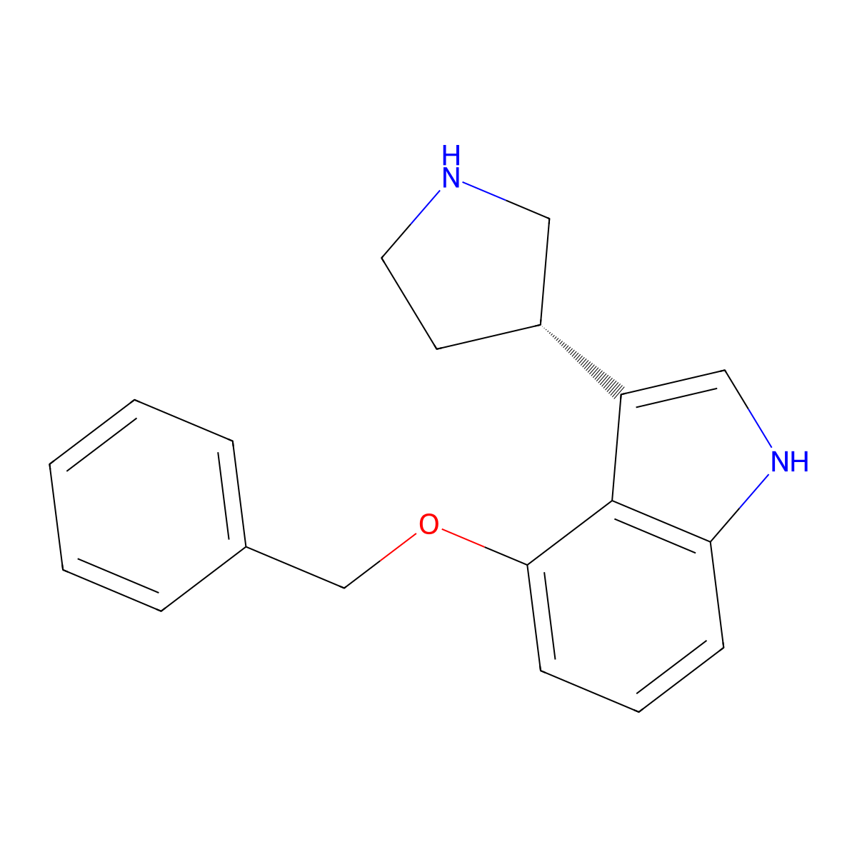 (S)-4-(benzyloxy)-3-(pyrrolidin-3-yl)-1H-indole molecular structure, CAS 3069955-28-5