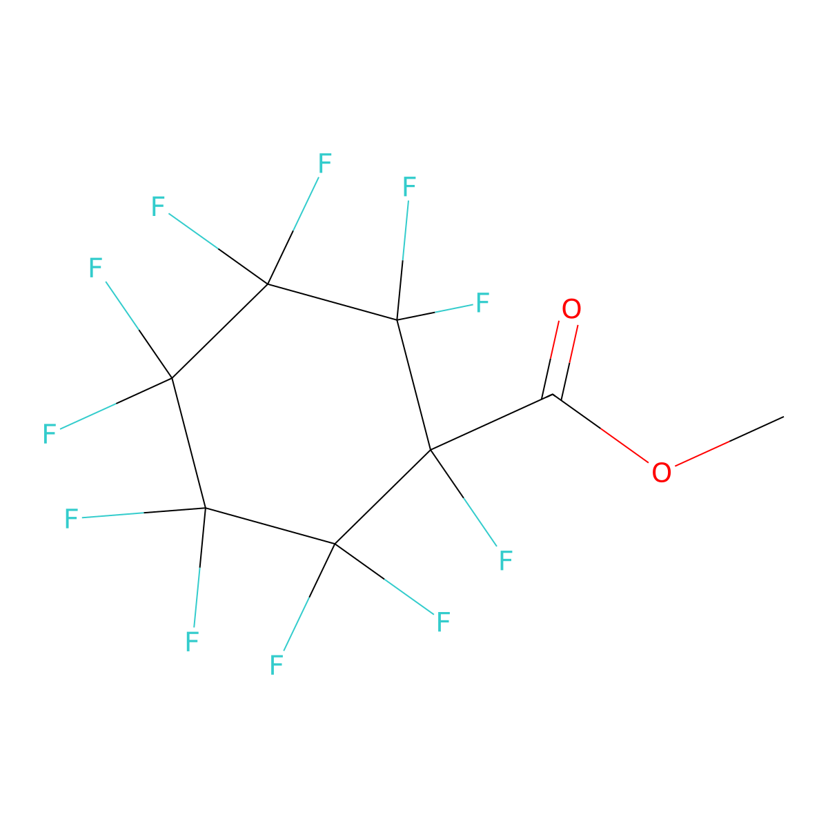 Methyl undecafluorocyclohexanecarboxylate molecular structure, CAS 307-13-1