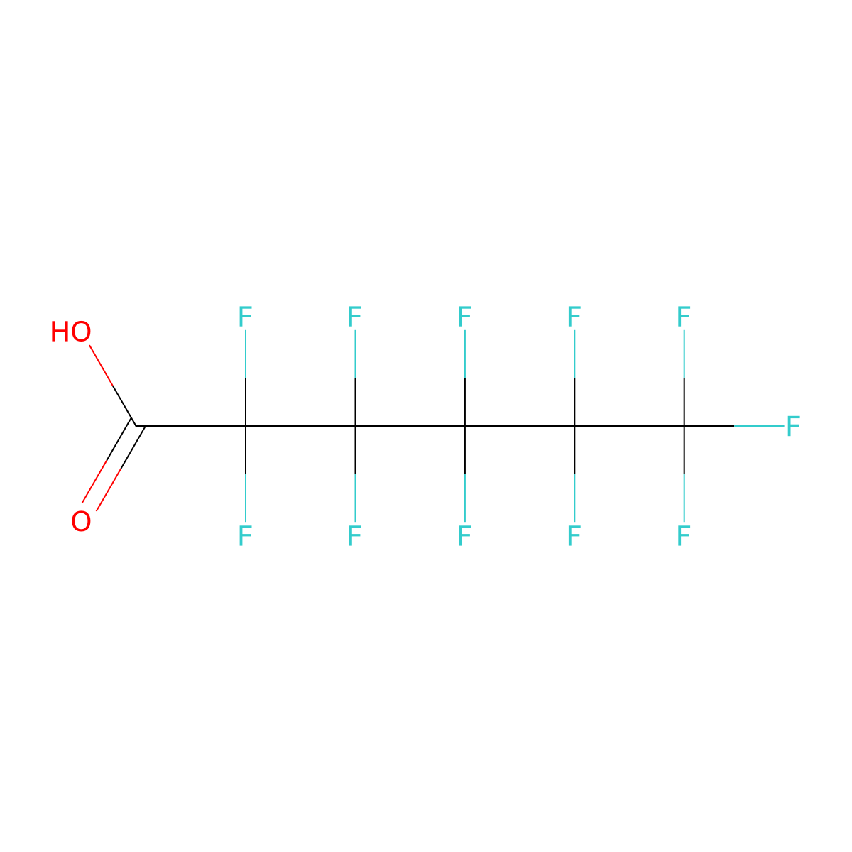 Perfluorohexanoic Acid molecular structure, CAS 307-24-4