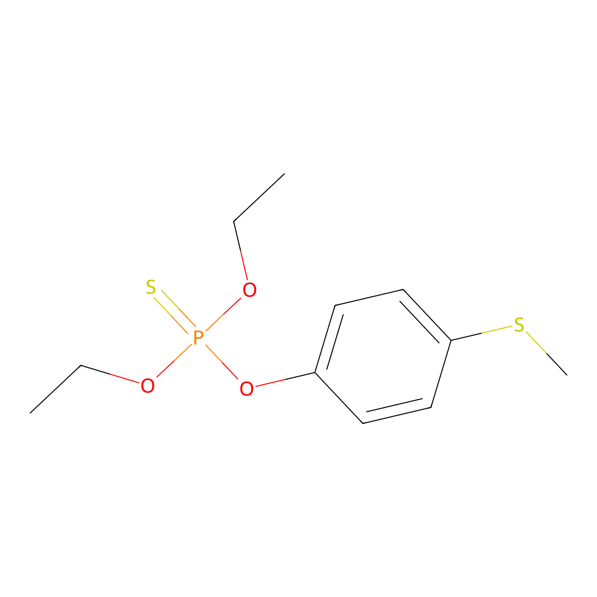 Phosphorothioic acid, O,O-diethyl O-(4-(methylthio)phenyl) ester molecular structure, CAS 3070-15-3