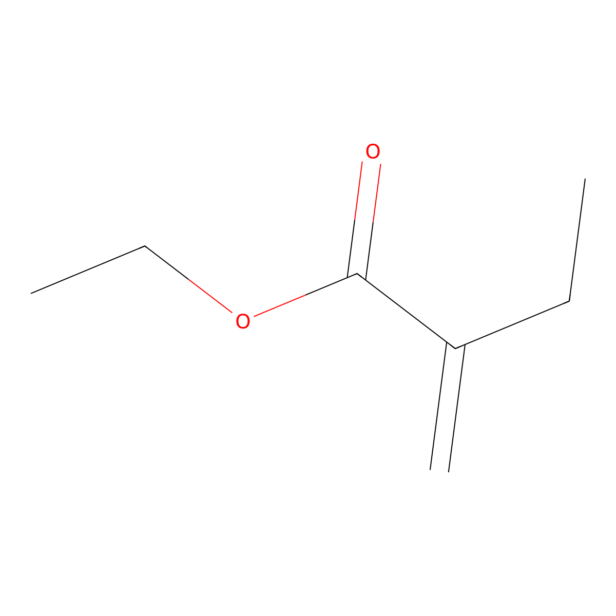Ethyl 2-methylidenebutanoate molecular structure, CAS 3070-65-3