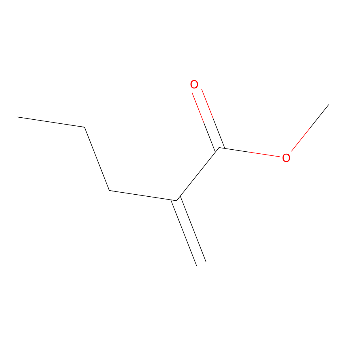 Methyl 2-methylidenepentanoate molecular structure, CAS 3070-66-4