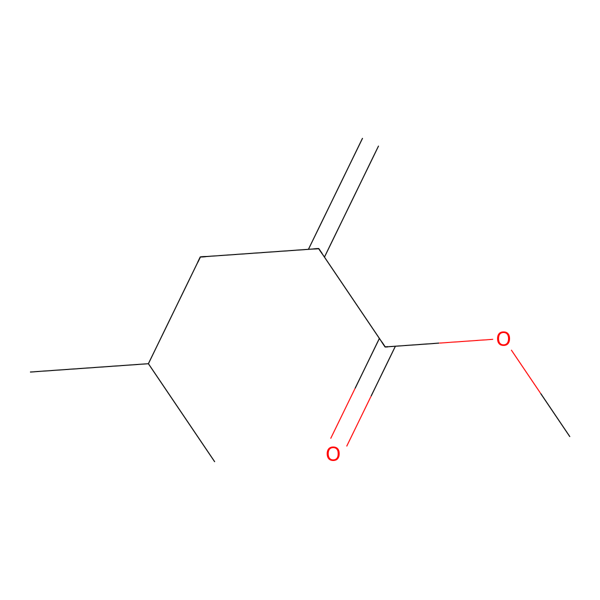 Methyl 4-methyl-2-methylidenepentanoate molecular structure, CAS 3070-69-7