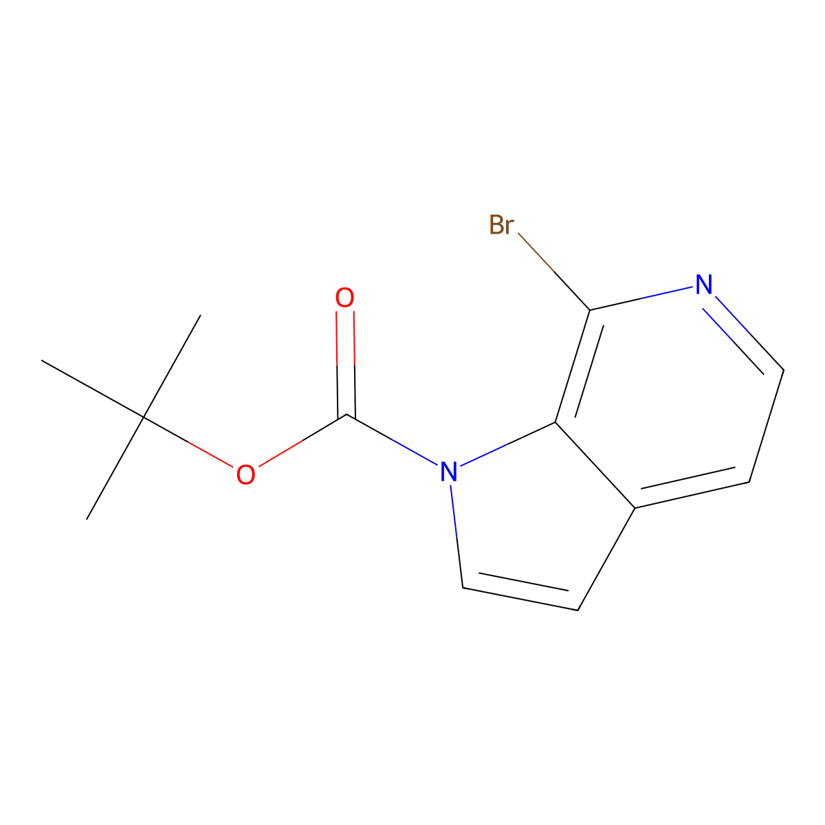 Tert-butyl 7-bromo-1H-pyrrolo[2,3-C]pyridine-1-carboxylate molecular structure, CAS 3070066-09-7