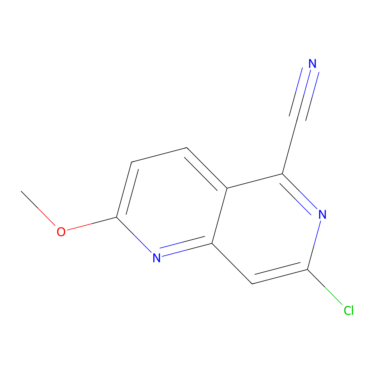 7-Chloro-2-methoxy-1,6-naphthyridine-5-carbonitrile molecular structure, CAS 3070212-13-1