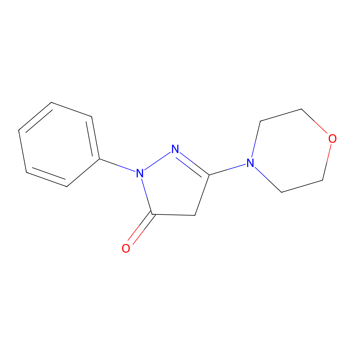 3-Morpholino-1-phenyl-1H-pyrazol-5(4H)-one molecular structure, CAS 30707-74-5