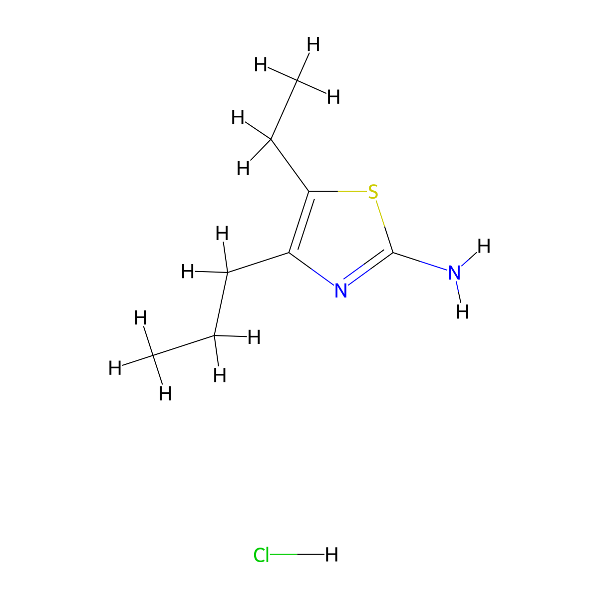 5-Ethyl-4-propyl-thiazol-2-ylamine hydrochloride molecular structure, CAS 30709-62-7