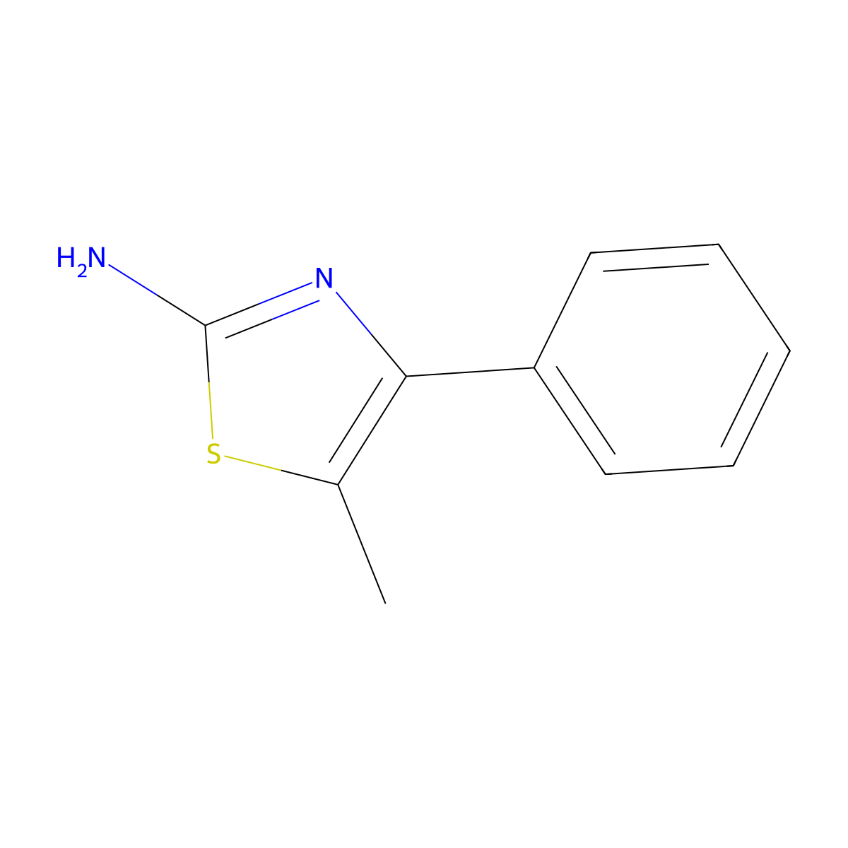 2-Amino-4-phenyl-5-methylthiazole molecular structure, CAS 30709-67-2