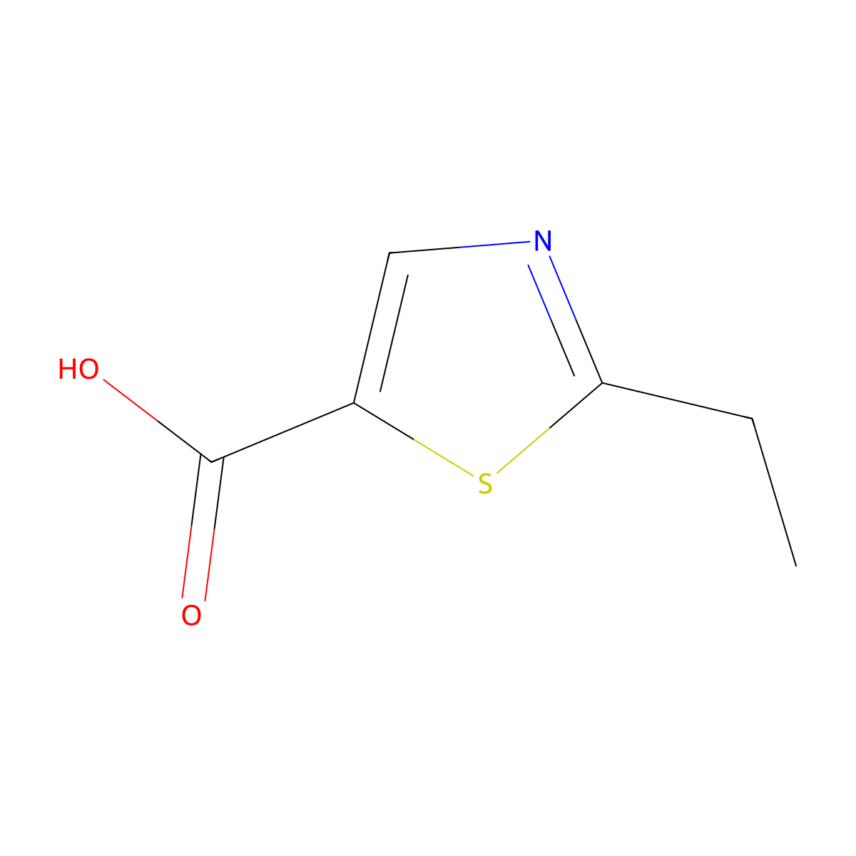 5-Thiazolecarboxylic acid, 2-ethyl- molecular structure, CAS 30709-68-3