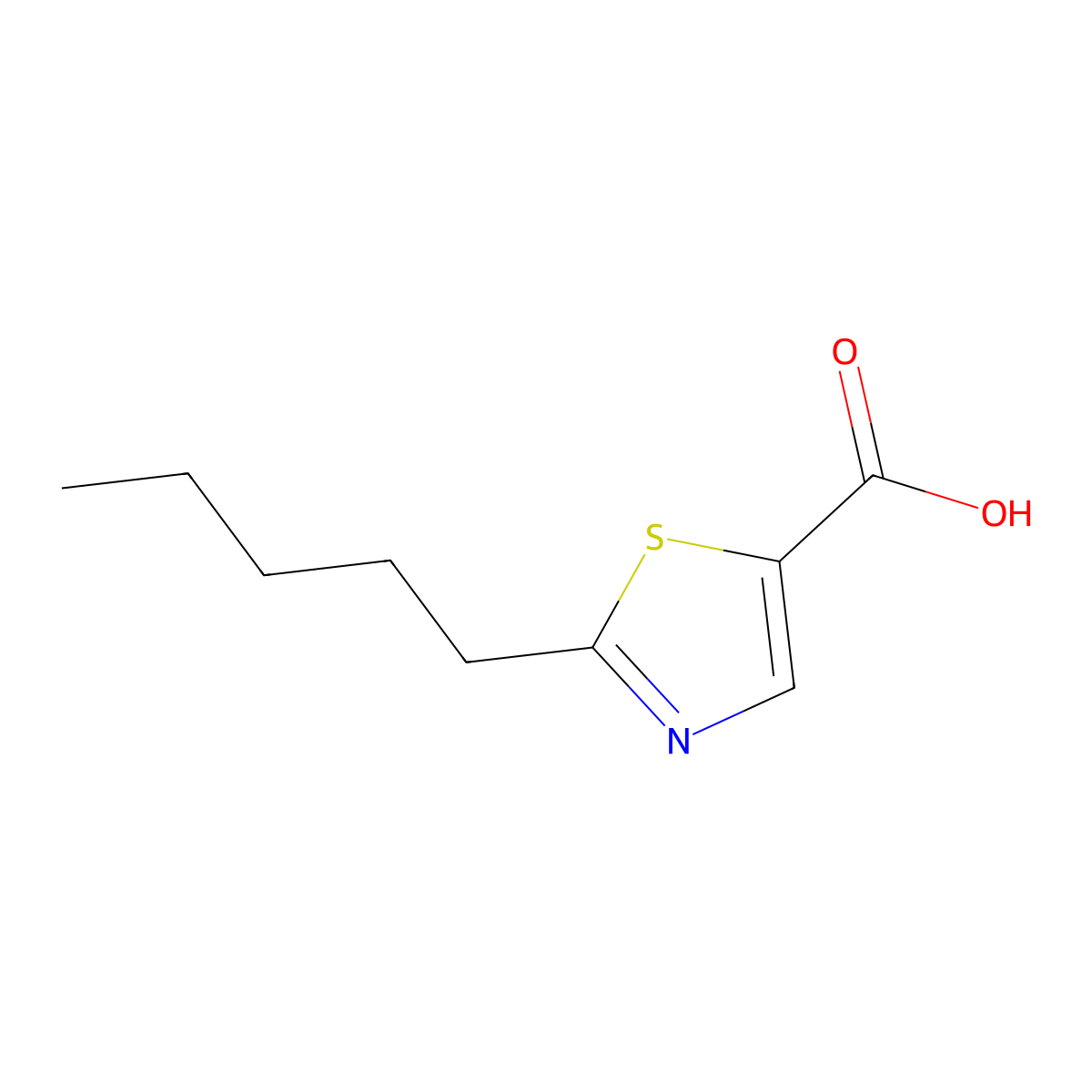 2-Pentyl-1,3-thiazole-5-carboxylic acid molecular structure, CAS 30709-71-8