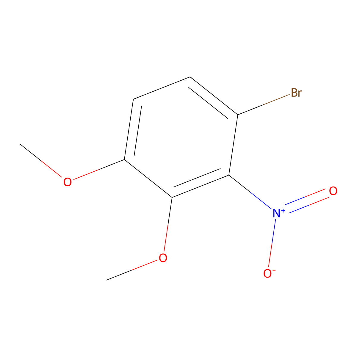1-Bromo-3,4-dimethoxy-2-nitrobenzene molecular structure, CAS 30710-18-0