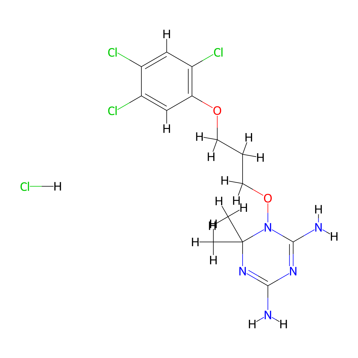 6,6-Dimethyl-1-(3-(2,4,5-trichlorophenoxy)propoxy)-1,3,5-triazine-2,4-diamine hydrochloride molecular structure, CAS 30711-93-4
