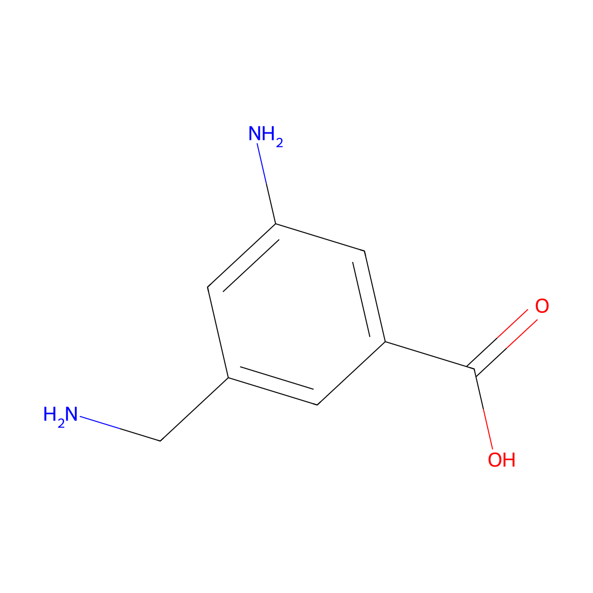 3-Amino-5-aminomethylbenzoic acid molecular structure, CAS 30713-31-6