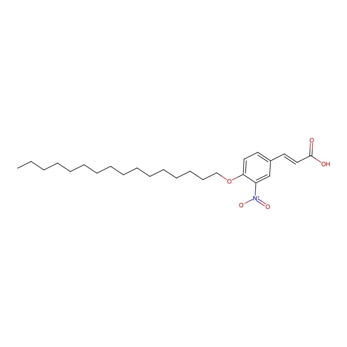 3-(4-Hexadecoxy-3-nitrophenyl)prop-2-enoic acid molecular structure, CAS 30713-86-1
