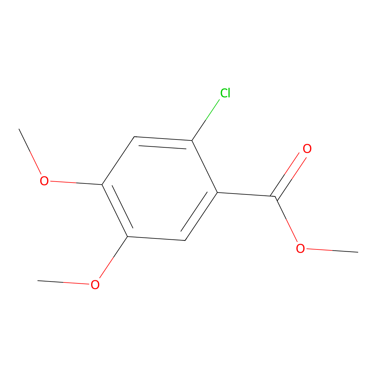Methyl 2-chloro-4,5-dimethoxybenzoate molecular structure, CAS 30714-88-6