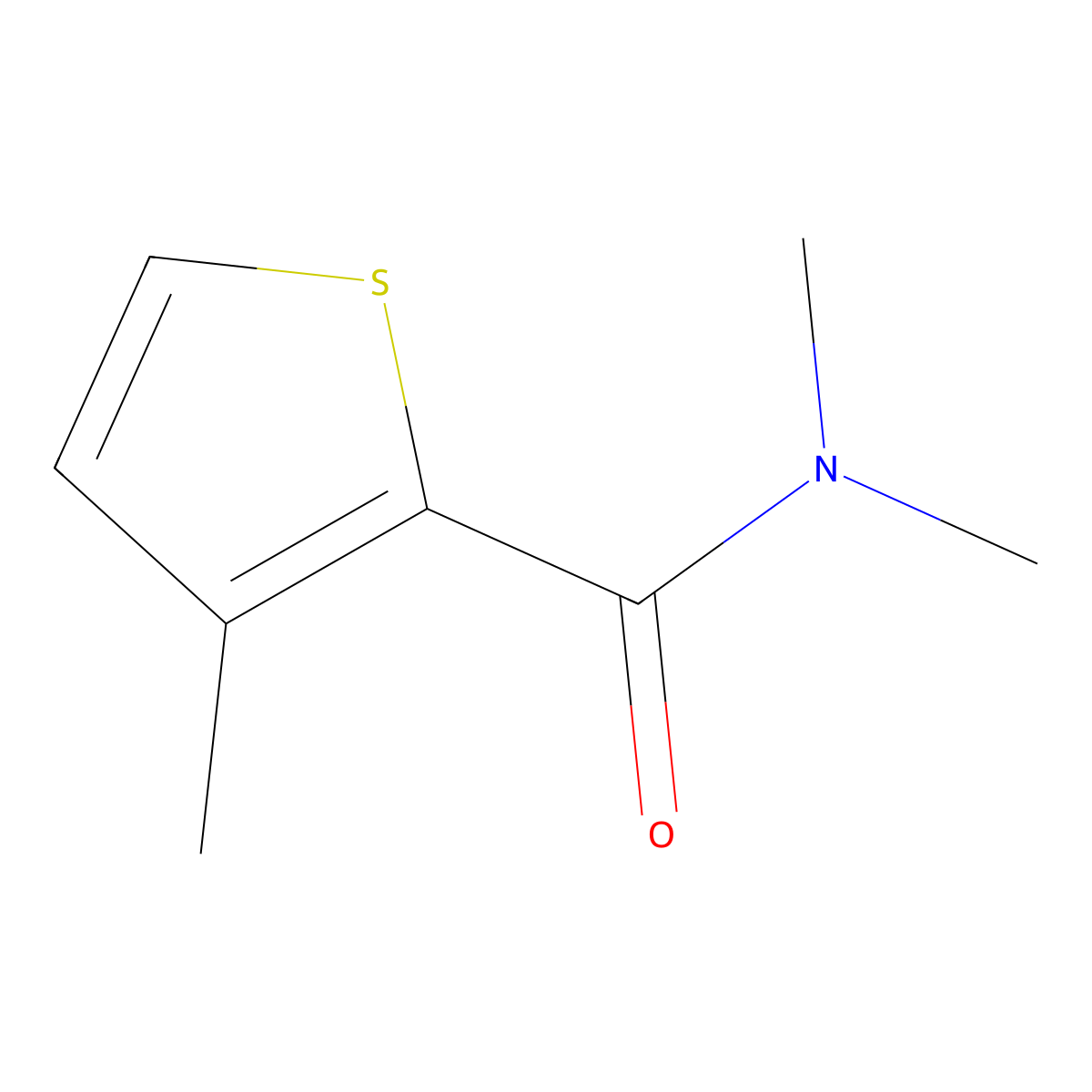 N,N,3-trimethylthiophene-2-carboxamide molecular structure, CAS 30717-56-7