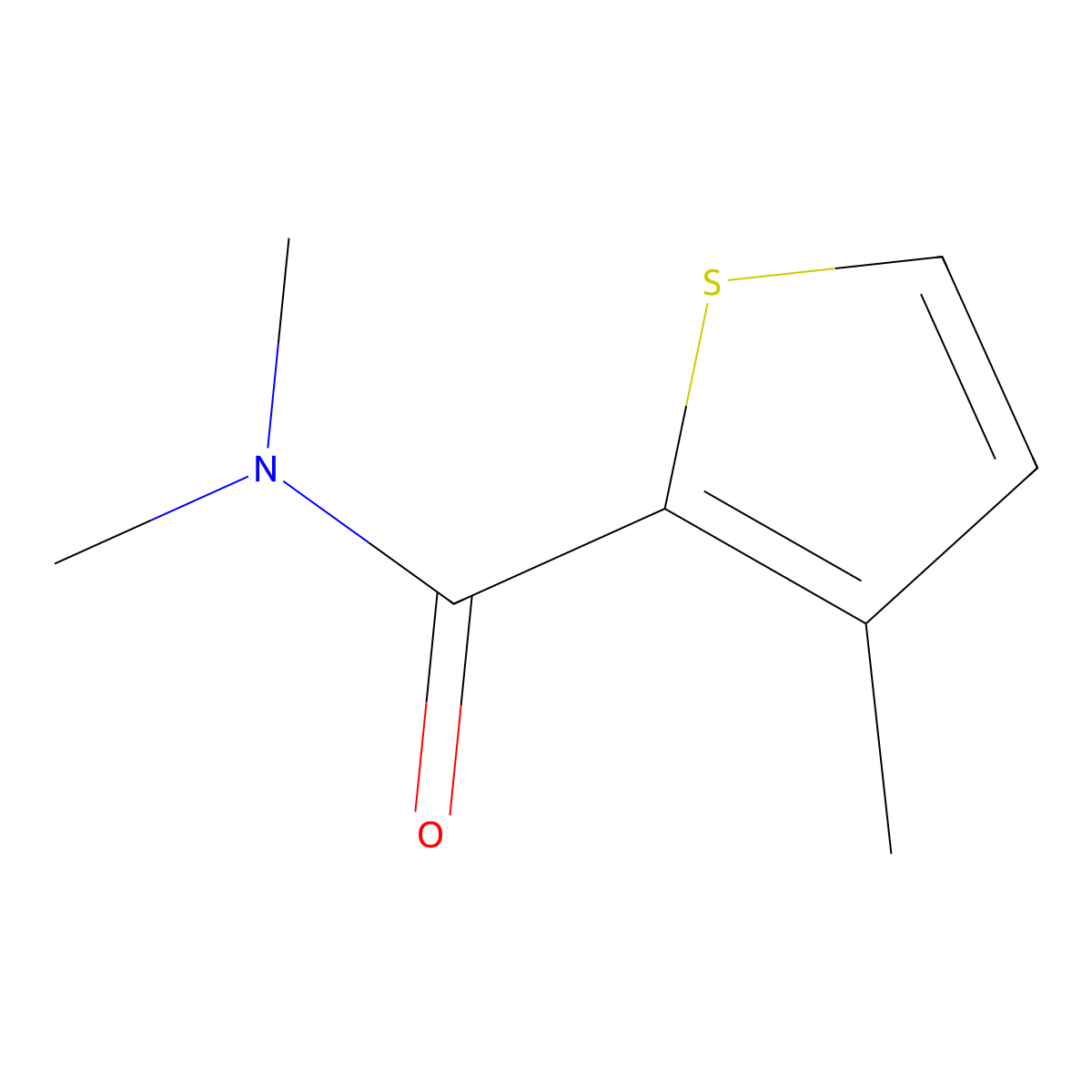 N,N,3-trimethylthiophene-2-carboxamide molecular structure, CAS 30717-56-7