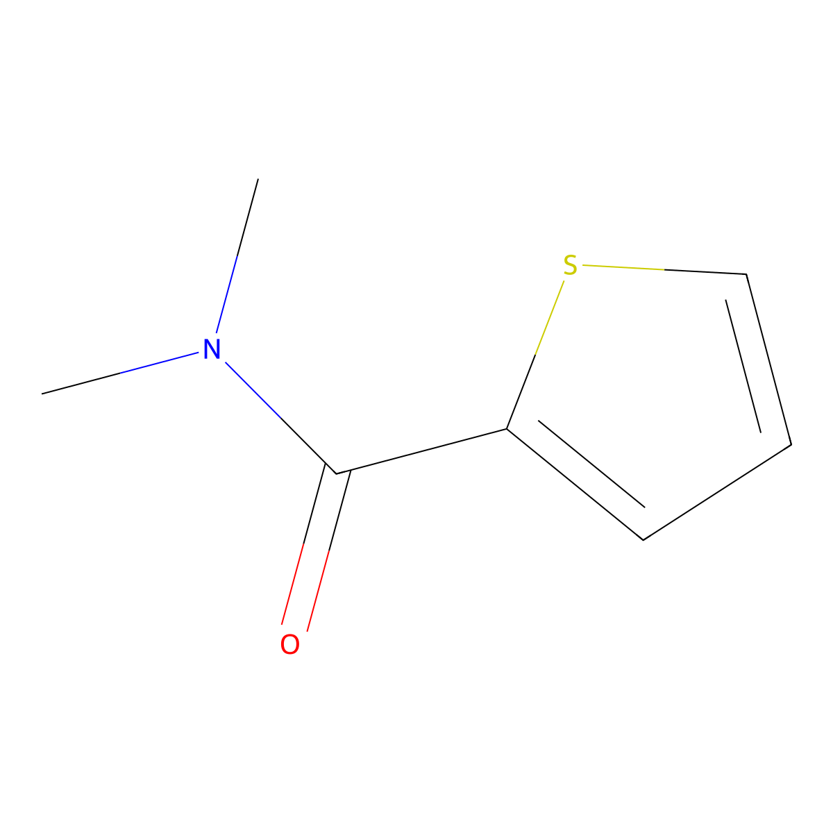 2-Thiophenecarboxamide, N,N-dimethyl- molecular structure, CAS 30717-57-8